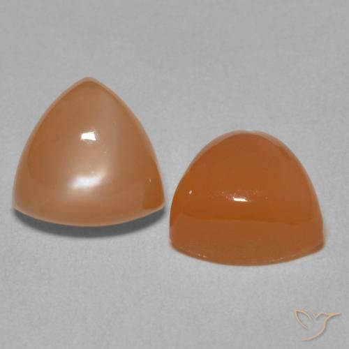 Pedras preciosas de Pedra da Lua Laranja claro natural de 4.36 ct, Trilhão, Translúcido