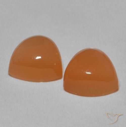 Pedras preciosas de Pedra da Lua Laranja claro natural de 4.36 ct, Trilhão, Translúcido