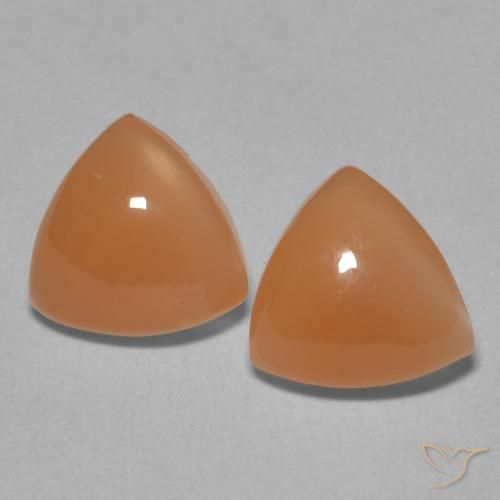 3.21ctw Natural Laranja Médio Pedra da Lua, Trilhão, Translúcido