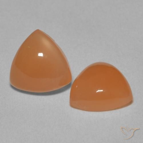 Pedras preciosas de Pedra da Lua Laranja Médio natural de 3.21 ct, Trilhão, Translúcido