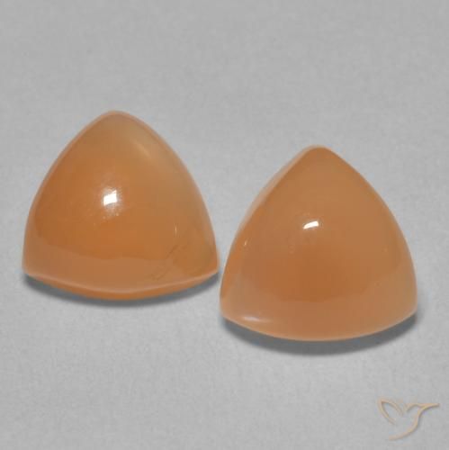 3.97ctw Natural Laranja Médio Pedra da Lua, Trilhão, Translúcido
