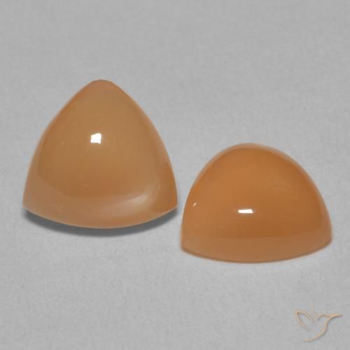 Pedras preciosas de Pedra da Lua Damasco Laranja Quente natural de 3.14 ct, Trilhão, Translúcido