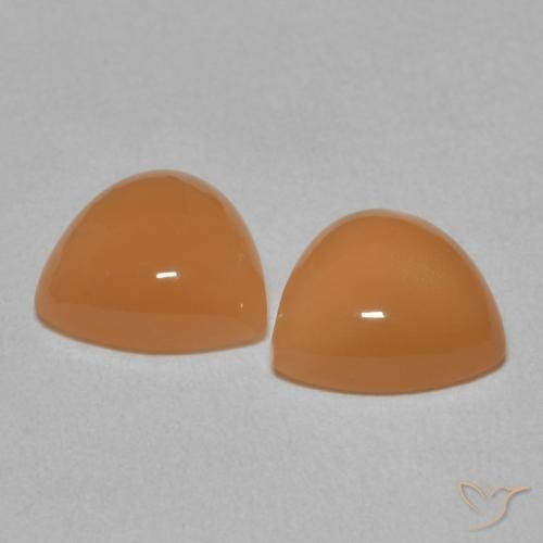 Pedras preciosas de Pedra da Lua Damasco Laranja Quente natural de 3.14 ct, Trilhão, Translúcido