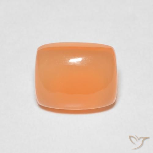 2.51ct Natural Laranja Médio Pedra da Lua, Almofada, Translúcido