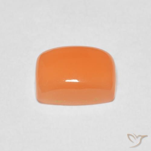 Pedra da Lua Laranja Médio Natural 2.51ct, Almofada, Translúcido