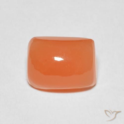 2.26ct Natural Laranja Profundo Pedra da Lua, Almofada, Translúcido