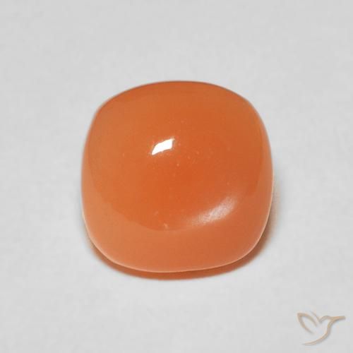 2.15ct Natural laranja avermelhado Pedra da Lua, Almofada, Translúcido