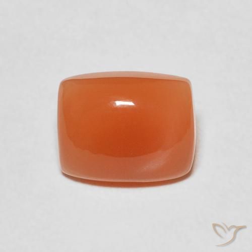 2.18ct Natural Laranja Profundo Pedra da Lua, Almofada, Translúcido