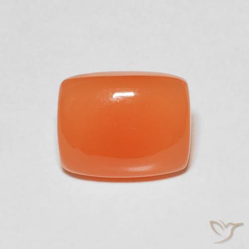 2.09ct Natural Damasco Laranja Quente Pedra da Lua, Almofada, Translúcido