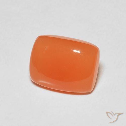 Pedra da Lua Damasco Laranja Quente Natural 2.09ct, Almofada, Translúcido