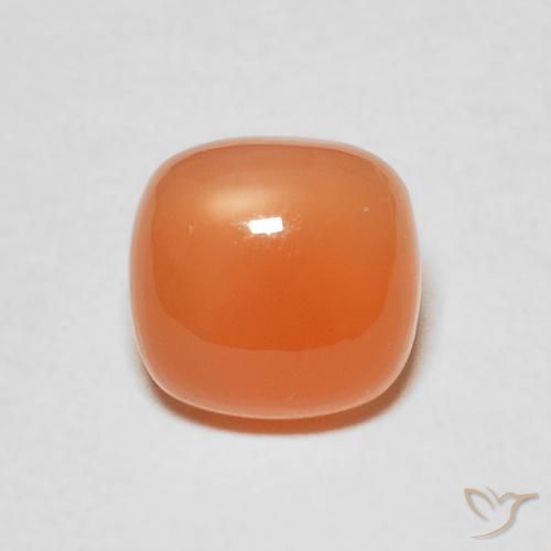 2.40ct Natural laranja avermelhado Pedra da Lua, Almofada, Translúcido