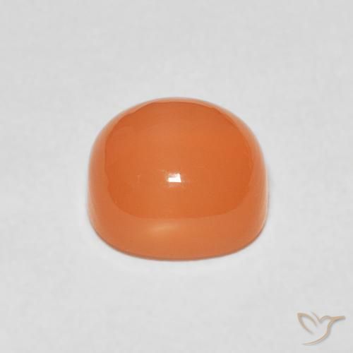 Pedra da Lua Laranja Avermelhado Claro Natural 2.42ct, Almofada, Translúcido