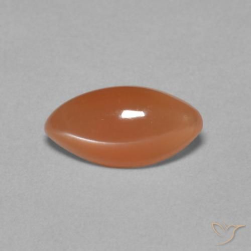 0.85ct Natural Laranja Profundo Pedra da Lua, Marquesa, Translúcido