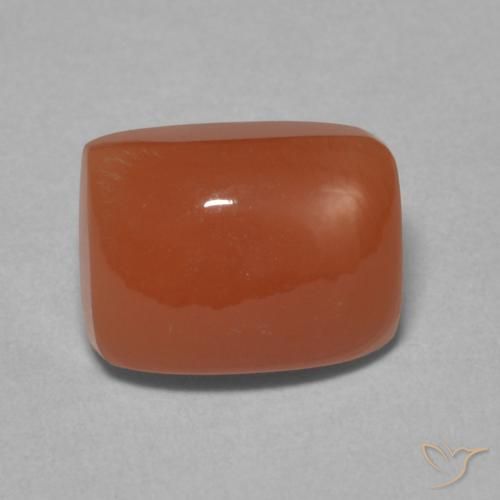2.46ct Natural âmbar laranja Pedra da Lua, Almofada, Translúcido
