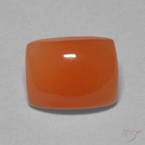 2.39ct Natural laranja avermelhado Pedra da Lua, Almofada, Translúcido