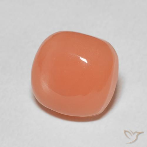 Pedra da Lua Laranja Melão Natural 2.32ct, Almofada, Translúcido