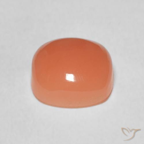 Pedra da Lua Laranja Melão Natural 2.32ct, Almofada, Translúcido