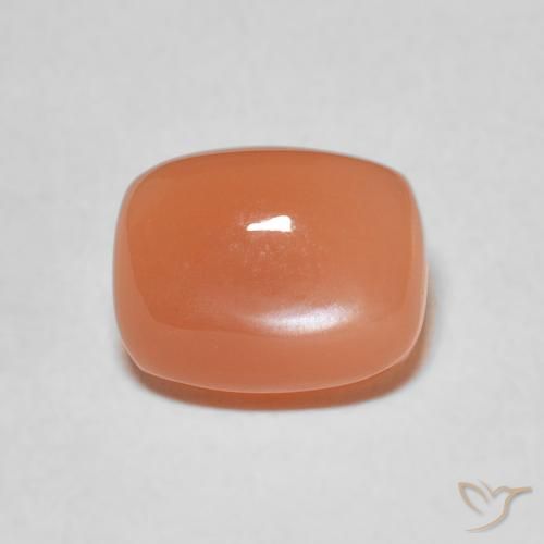 2.11ct Natural pêssego laranja Pedra da Lua, Almofada, Translúcido
