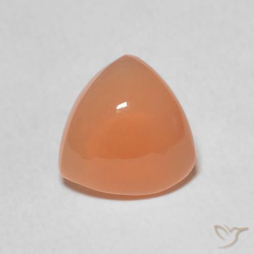 1.41ct Natural pêssego laranja Pedra da Lua, Trilhão, Translúcido