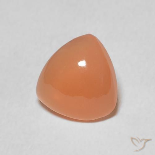 Pedra da Lua pêssego laranja Natural 1.41ct, Trilhão, Translúcido