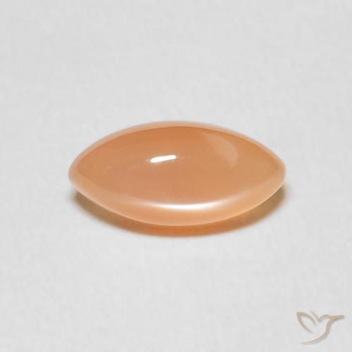 1.25ct Natural Laranja Melão Pedra da Lua, Marquesa, Translúcido