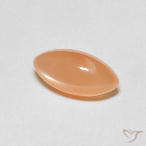 Pedra da Lua Laranja Melão Natural 1.25ct, Marquesa, Translúcido