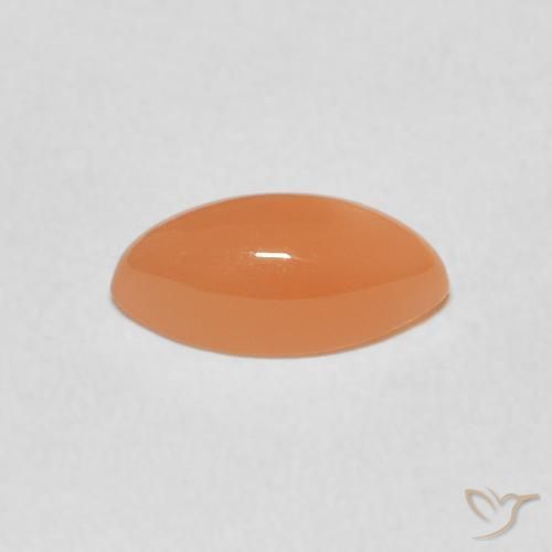 Pedra da Lua Laranja Melão Natural 1.25ct, Marquesa, Translúcido