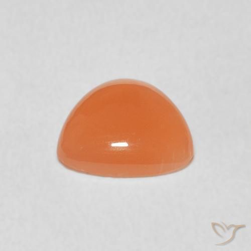 Pedra da Lua pêssego laranja Natural 1.14ct, Trilhão, Translúcido