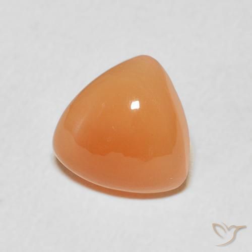 Pedra da Lua Laranja Melão Natural 1.60ct, Trilhão, Translúcido