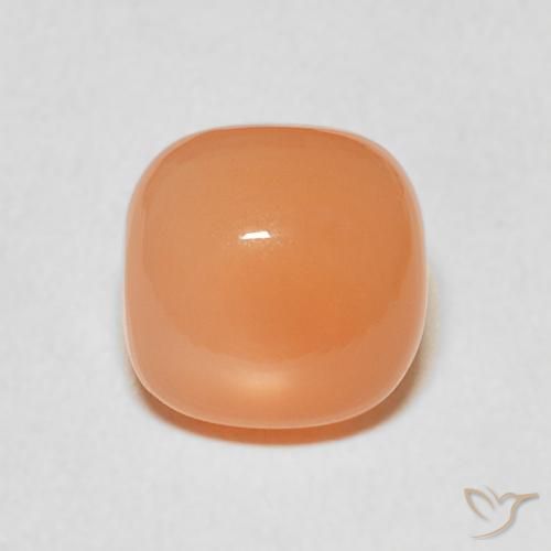 2.15ct Natural Laranja Melão Pedra da Lua, Almofada, Translúcido