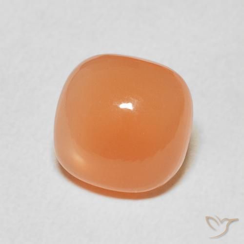 Pedra da Lua Laranja Melão Natural 2.15ct, Almofada, Translúcido