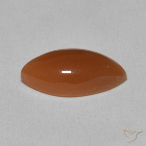 Pedra da Lua Laranja Avermelhado Profundo Natural 2.87ct, Marquesa, Translúcido