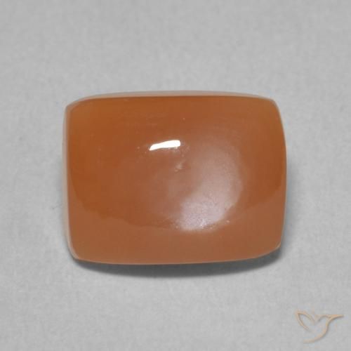2.25ct Natural Laranja Profundo Pedra da Lua, Almofada, Translúcido