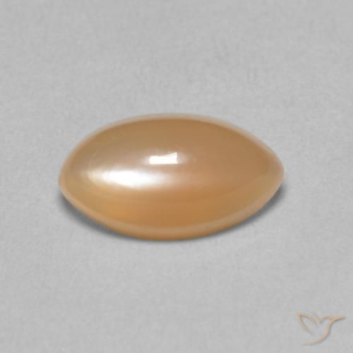 1.61ct Natural pêssego laranja Pedra da Lua, Marquesa, Translúcido