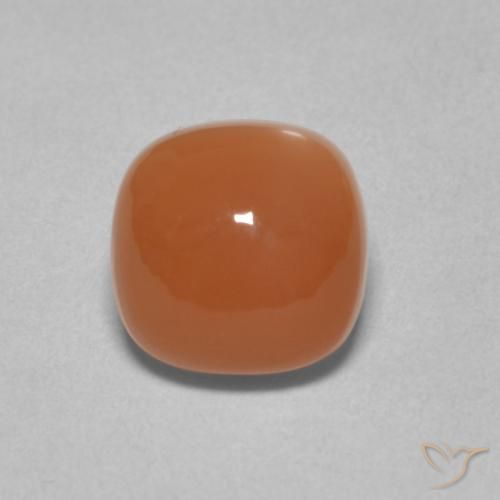 2.66ct Natural laranja avermelhado Pedra da Lua, Almofada, Translúcido