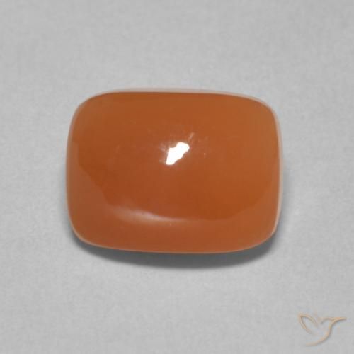 2.69ct Natural laranja avermelhado Pedra da Lua, Almofada, Translúcido
