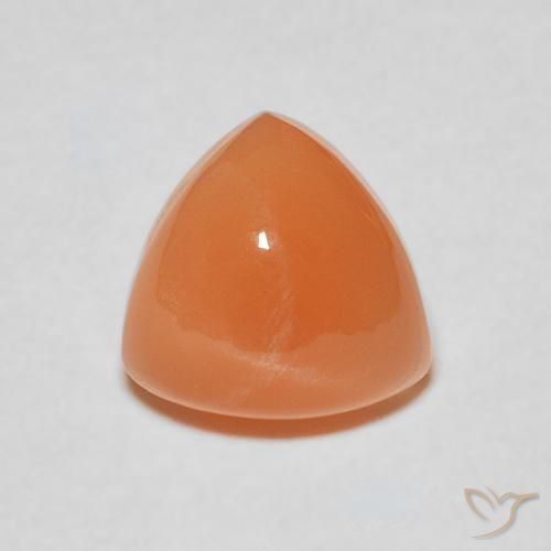 1.93ct Natural Damasco Laranja Quente Pedra da Lua, Trilhão, Translúcido