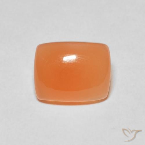 2.11ct Natural Laranja Médio Pedra da Lua, Almofada, Translúcido