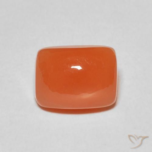 2.54ct Natural fogo laranja Pedra da Lua, Almofada, Translúcido