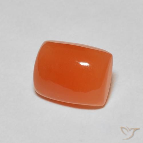 Pedra da Lua Laranja Avermelhado Profundo Natural 2.35ct, Almofada, Translúcido