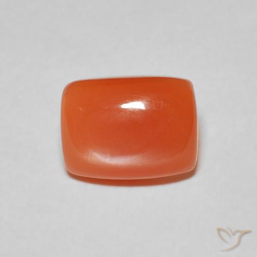 2.06ct Natural Laranja Intenso Pedra da Lua, Almofada, Translúcido