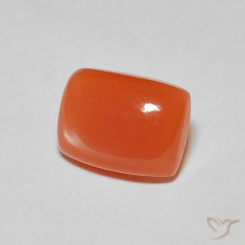 Pedra da Lua Laranja Intenso Natural 2.06ct, Almofada, Translúcido