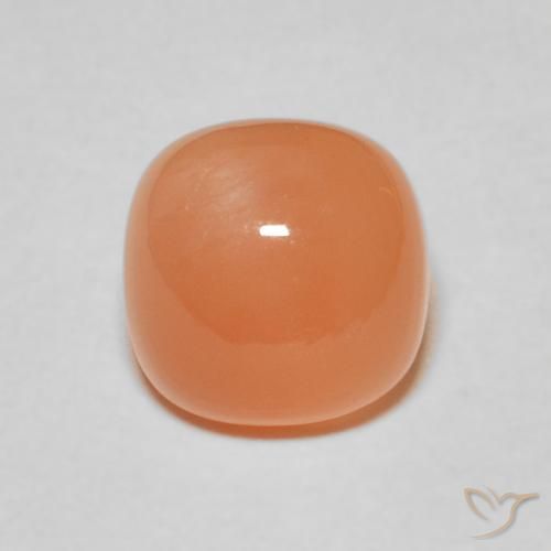 2.38ct Natural Laranja Avermelhado Claro Pedra da Lua, Almofada, Translúcido
