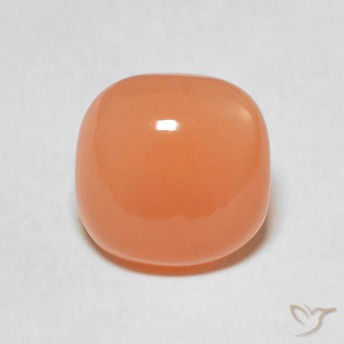 1.89ct Natural Laranja Avermelhado Claro Pedra da Lua, Almofada, Translúcido