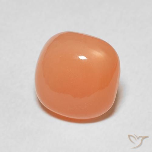 Pedra da Lua Laranja Avermelhado Claro Natural 1.89ct, Almofada, Translúcido