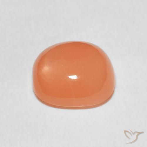 Pedra da Lua Laranja Avermelhado Claro Natural 1.89ct, Almofada, Translúcido