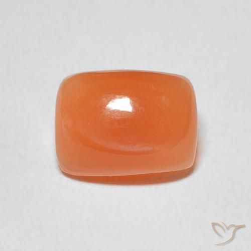 2.40ct Natural laranja avermelhado Pedra da Lua, Almofada, Translúcido