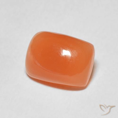 Pedra da Lua laranja avermelhado Natural 2.40ct, Almofada, Translúcido