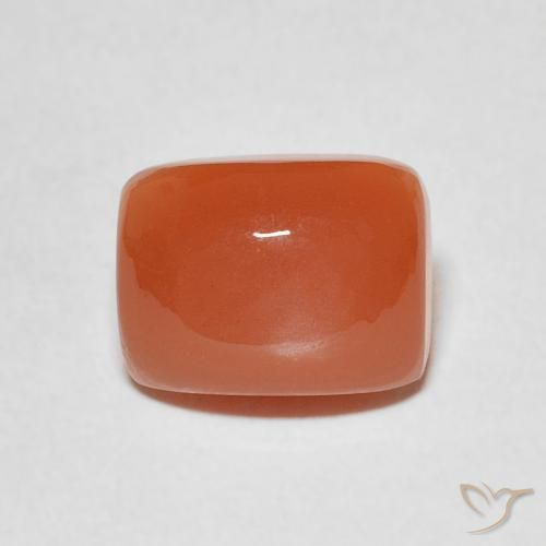 2.61ct Natural laranja avermelhado Pedra da Lua, Almofada, Translúcido