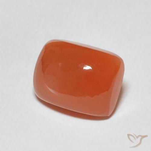 Pedra da Lua laranja avermelhado Natural 2.61ct, Almofada, Translúcido